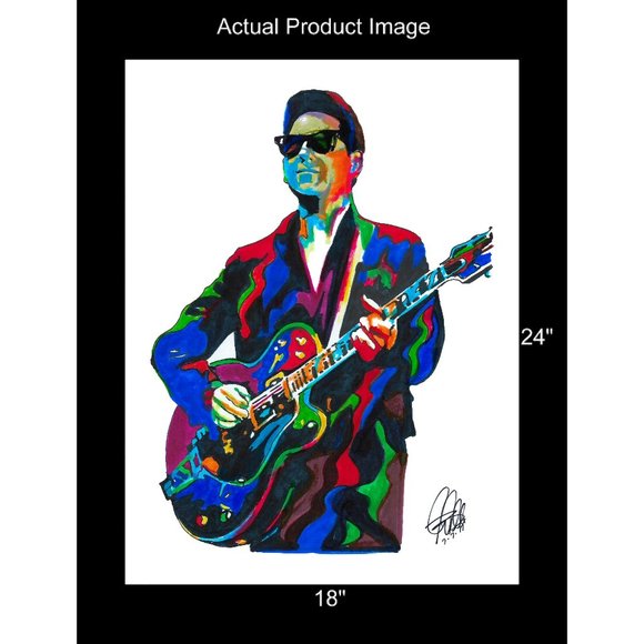 Roy Orbison Singer Guitar Rockabilly Music Poster Print Wall Art 18x24 - Picture 2 of 5